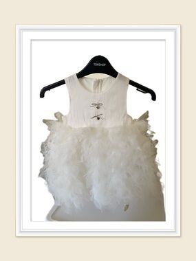 Toddler 2T White Tulle Star-Accent Party Dress